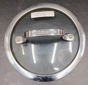 Cuisinart Lid Only Replacement 5 3/8” Glass With Stainless Steel Rim & Handle